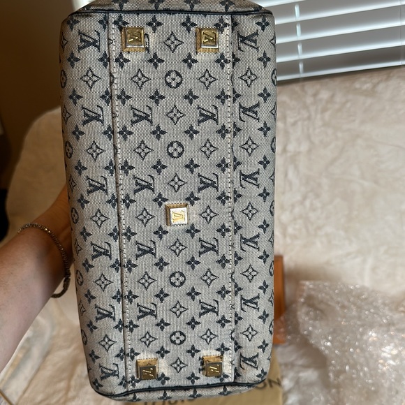 LOUIS VUITTON 💙🩶 Min Lin Jospehine blue denim tote Great 22 yr old Vintage Bag - Picture 11 of 15